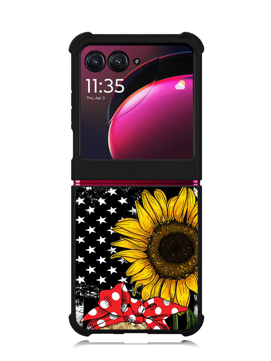 Cow With Tie SuNflower Motorola Moto Razr Plus 2023 , Moto Razr+ 2023 Case