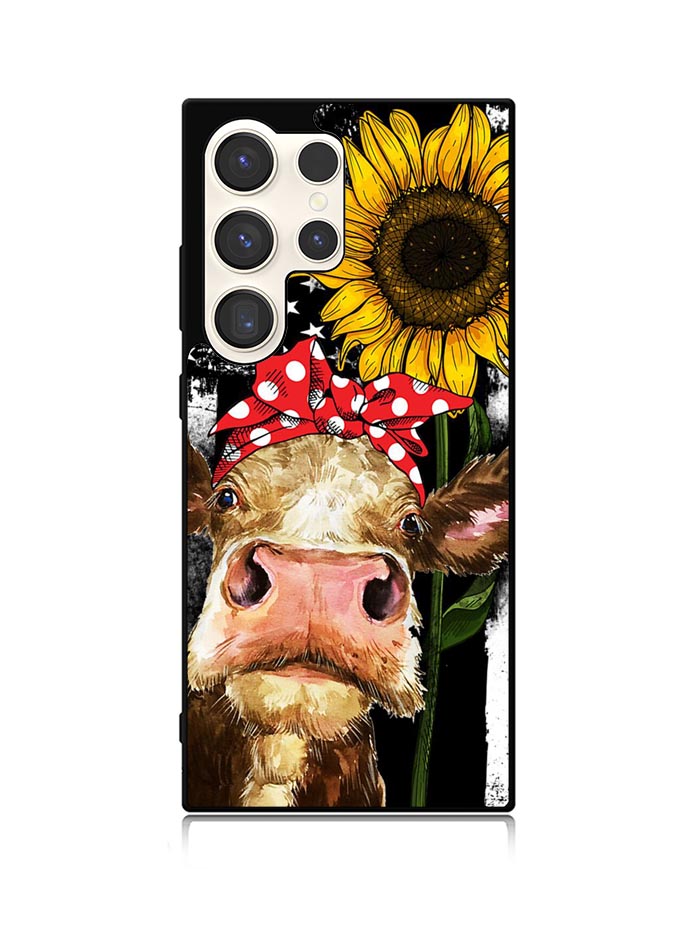 Cow With Tie SuNflower Samsung Galaxy S24 Ultra 5G Case