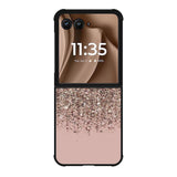 Pink Rose Gold Bronze Glitter Motorola Moto RAZR Plus 2025 Case