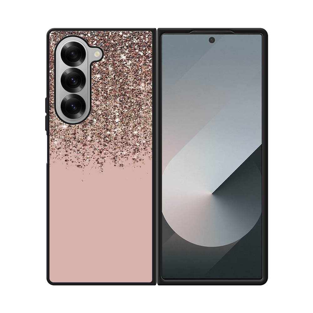 Pink Rose Gold Bronze Glitter Samsung Galaxy Z Fold 7 5G Case