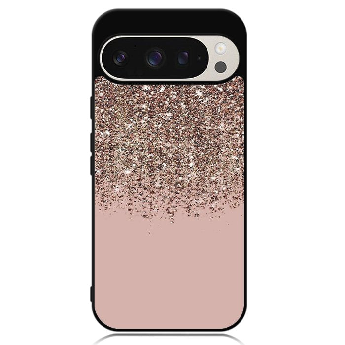 Pink Rose Gold Bronze Glitter Google Pixel 9 Pro XL Case