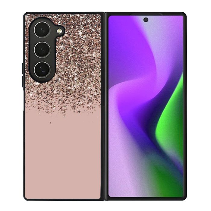 Pink Rose Gold Bronze Glitter Samsung Galaxy Z Fold 6 Case