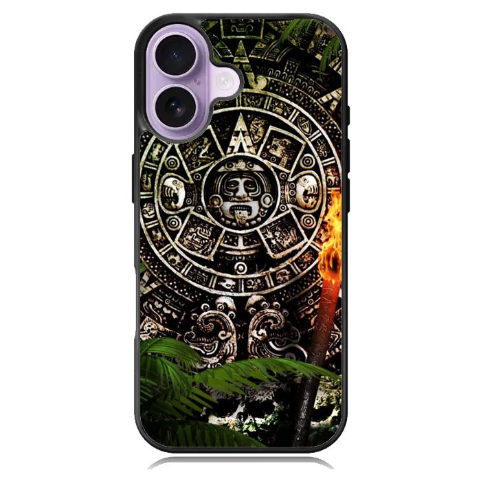 Aztec Calendar Texture Wallpaper Case iPhone 16 Case DC0126