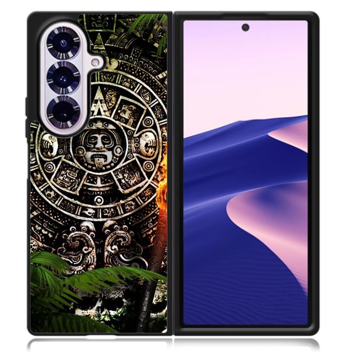 Aztec Calendar Texture Wallpaper Case Samsung Galaxy Z Fold 7 Case DC0126