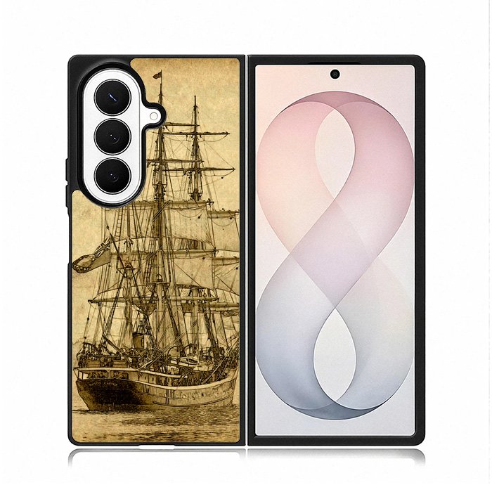 Vintage old ship Samsung Galaxy Z Fold 8 Ultra Case