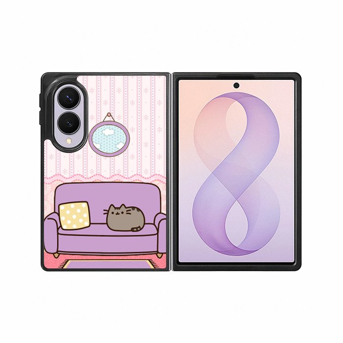 Pusheen Cat Wallpaper Samsung Galaxy Z Fold 8 Case DC1527