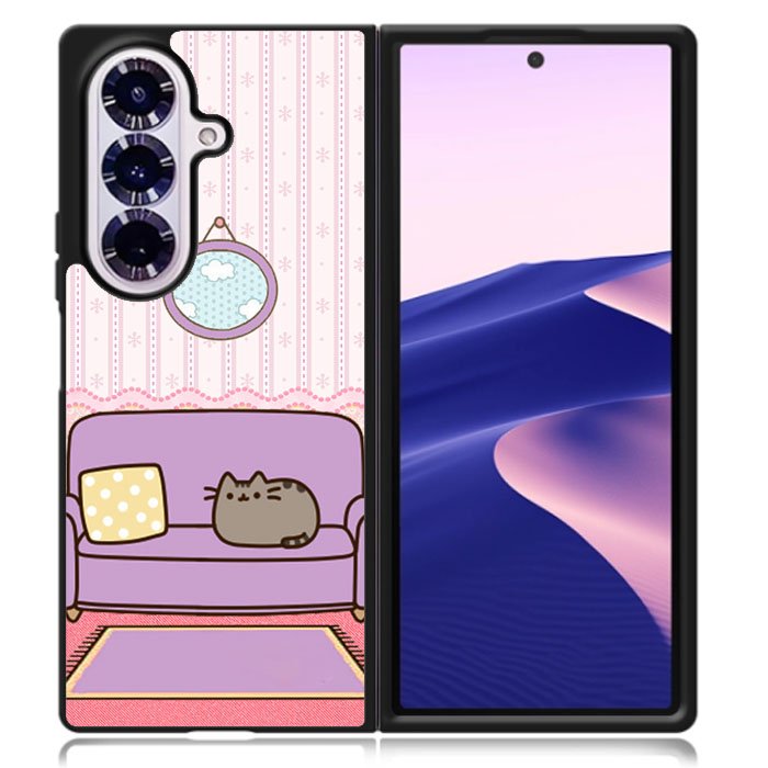 Pusheen Cat Wallpaper Samsung Galaxy Z Fold 7 Case DC1527