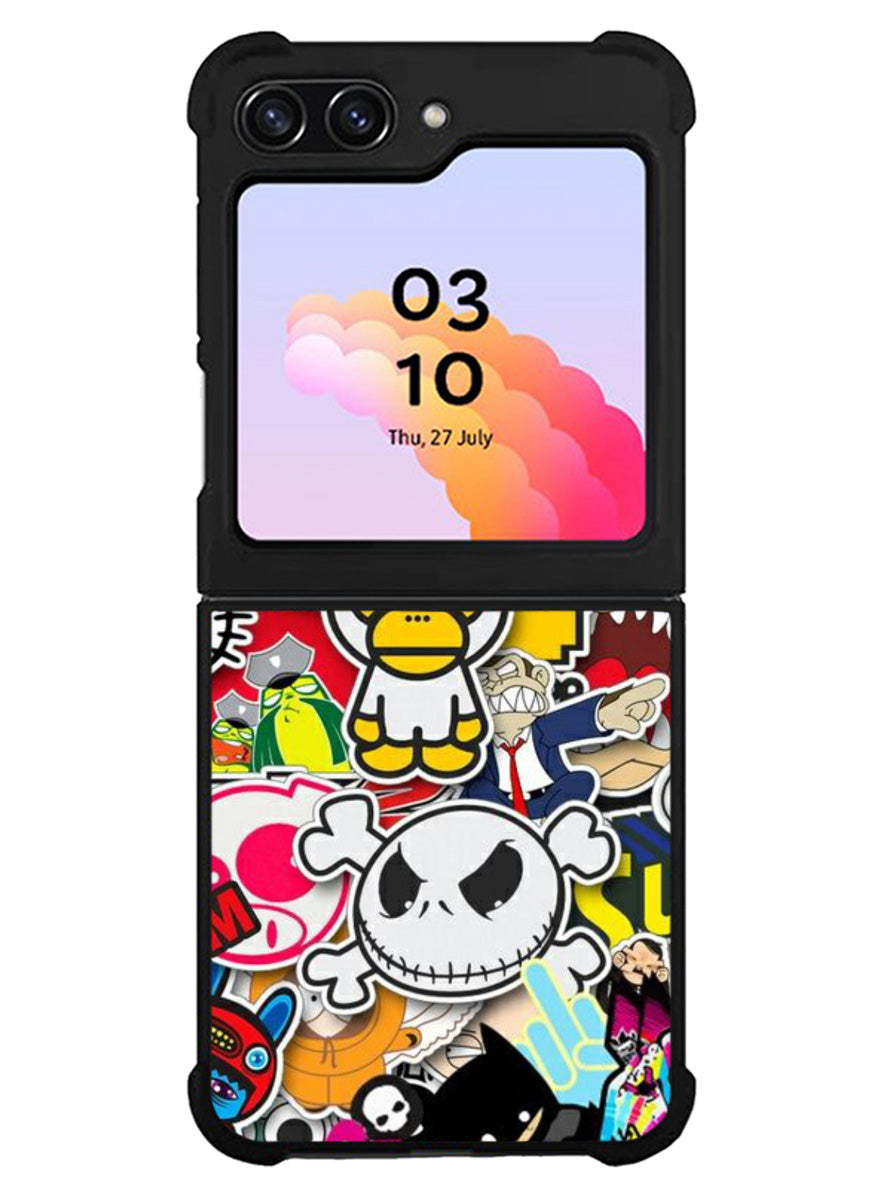 Stickerbomb Graffiti Art Collage Cool Samsung Galaxy Z Flip 5 5G 2023 Case