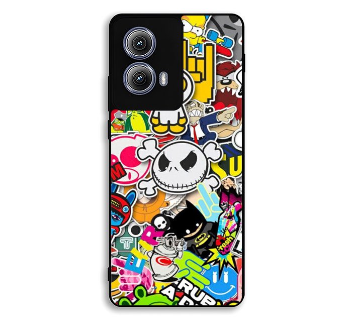 Stickerbomb Graffiti Art Collage Cool Motorola Moto Edge 2024 Case DC4114