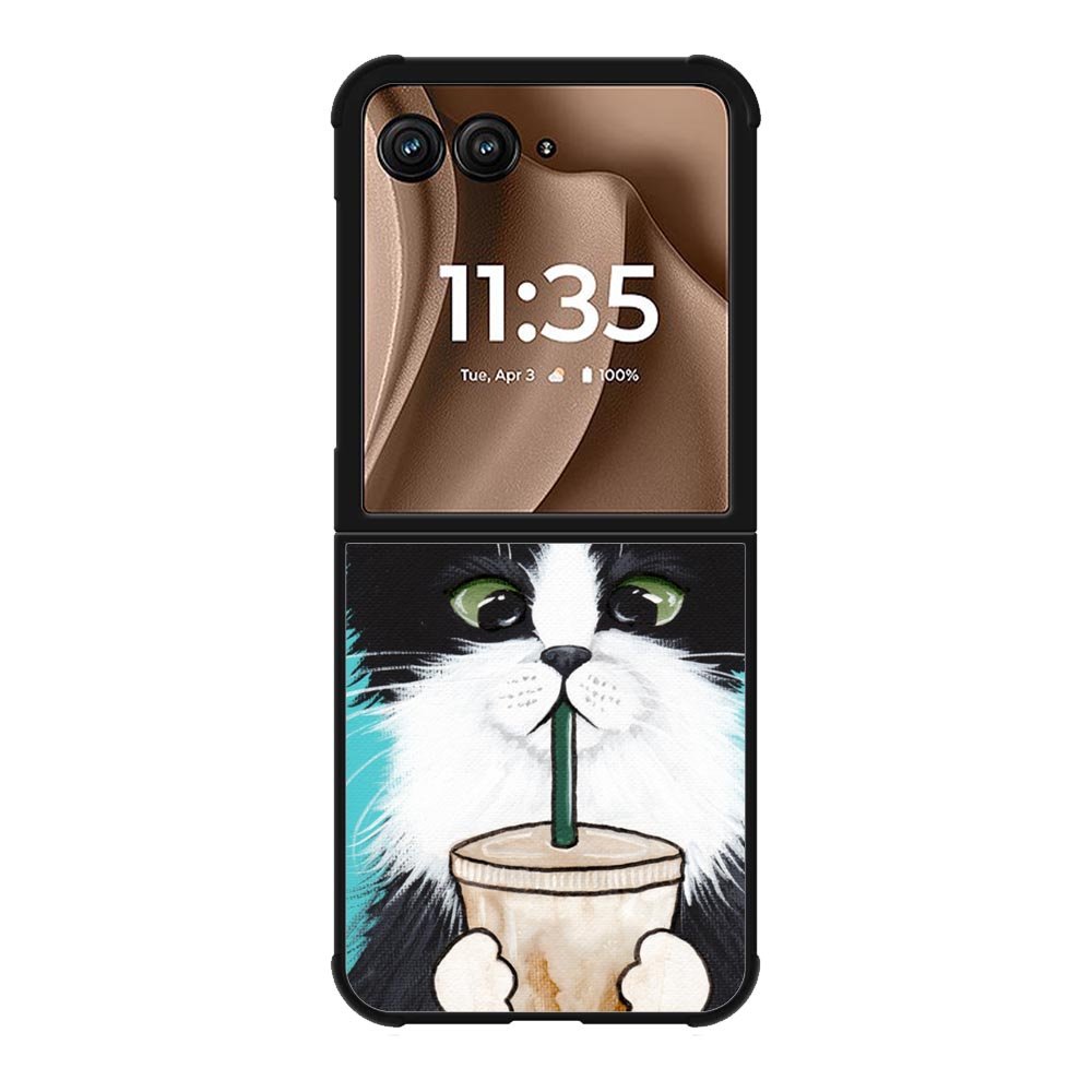 Cute Coffee Cat Motorola Moto RAZR Plus 2025 Case