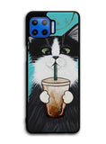 Cute Coffee Cat Motorola Moto One 5G Case , Moto One 5G UW Case , Moto G 5G Plus Case