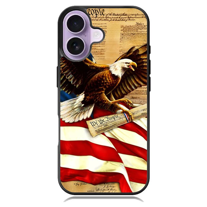 American Flag Eagle iPhone 16 Plus Case DC0065