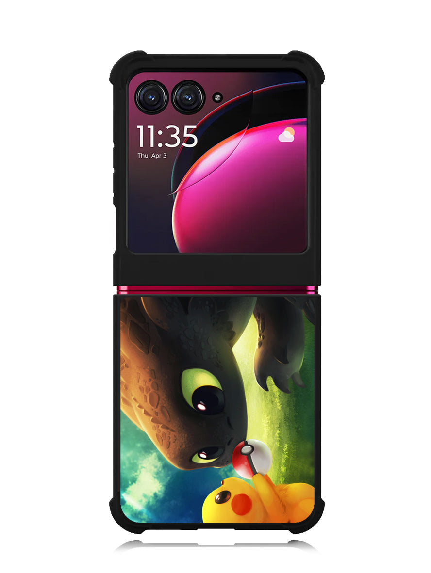 toothless and pikachu Motorola Moto Razr Plus 2023 , Moto Razr+ 2023 Case