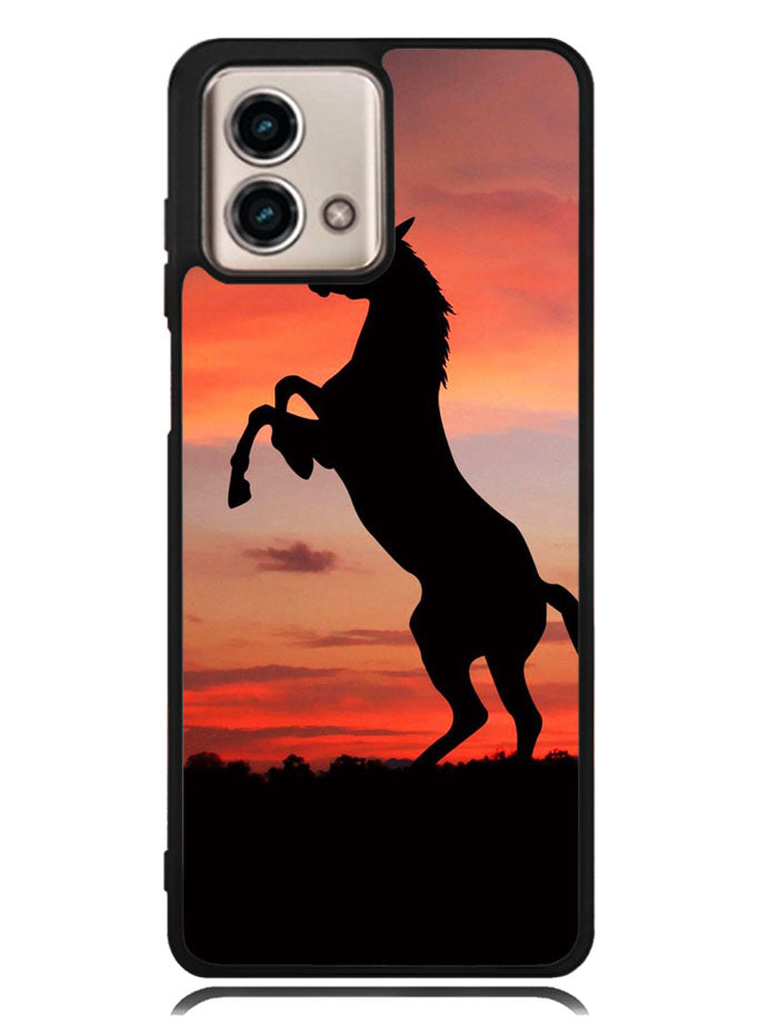 Horse Silhouette On Red Sunset Motorola Moto G Stylus 5G 2023 Case