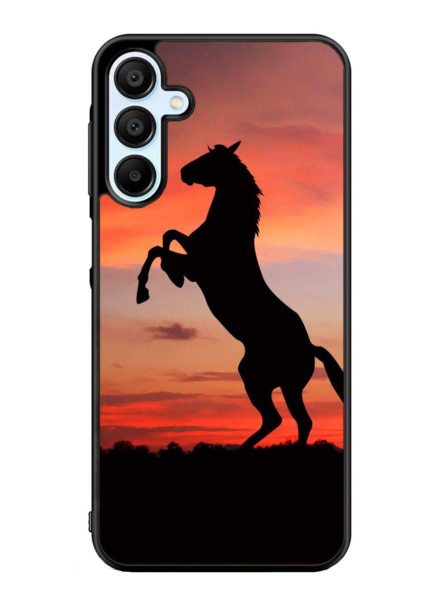Horse Silhouette On Red Sunset Samsung Galaxy A25 5G Case