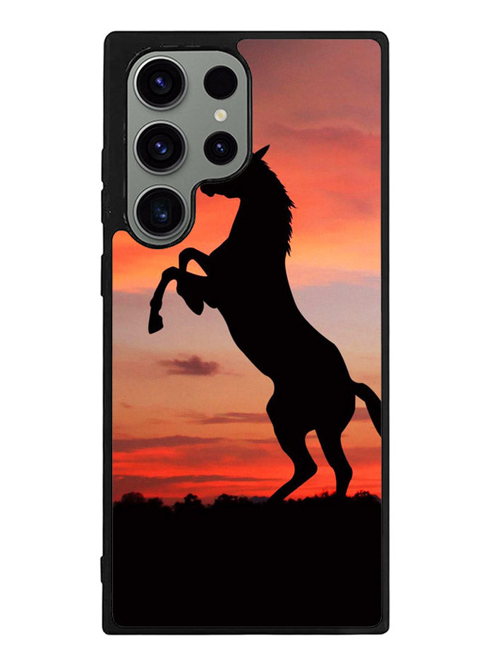 Horse Silhouette On Red Sunset Samsung Galaxy S23 Ultra 5G Case