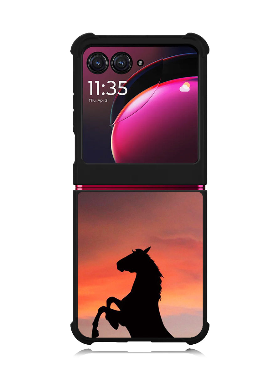 Horse Silhouette On Red Sunset Motorola Moto Razr Plus 2023 , Moto Razr+ 2023 Case