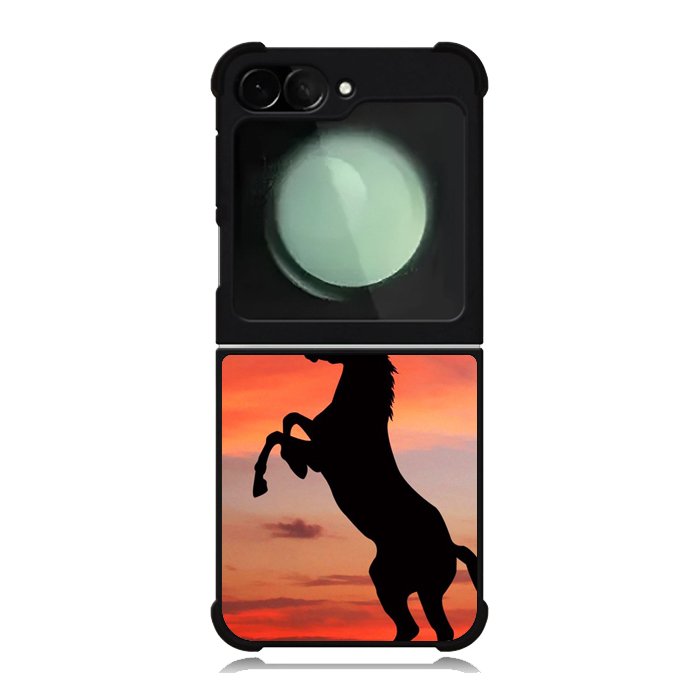 Horse Silhouette On Red Sunset Samsung Galaxy Z Flip 6 Case