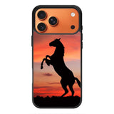 Horse Silhouette On Red Sunset iPhone 18 Pro Case