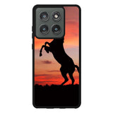 Horse Silhouette On Red Sunset Motorola Moto Edge 2025 Case