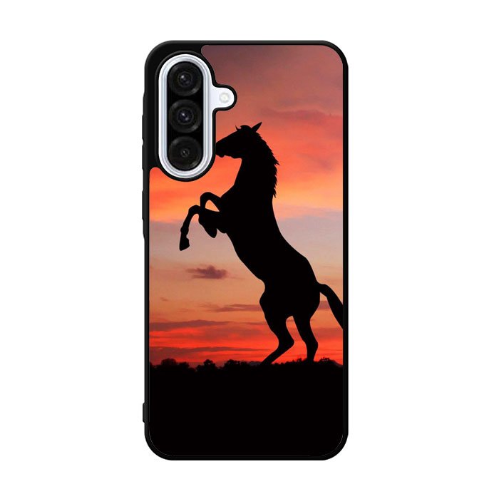 Horse Silhouette On Red Sunset Samsung Galaxy A36 Case DC8085
