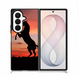Horse Silhouette On Red Sunset Samsung Galaxy Z Fold 8 Ultra Case