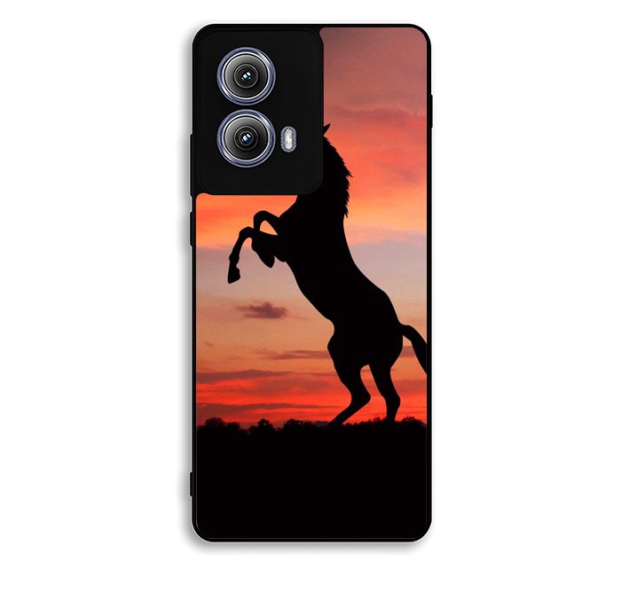 Horse Silhouette On Red Sunset Motorola Moto Edge 2024 Case DC7688