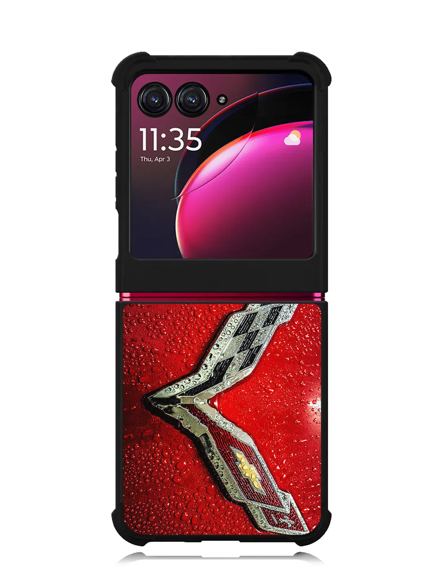 Corvette Logo Condenses Motorola Moto Razr Plus 2023 , Moto Razr+ 2023 Case
