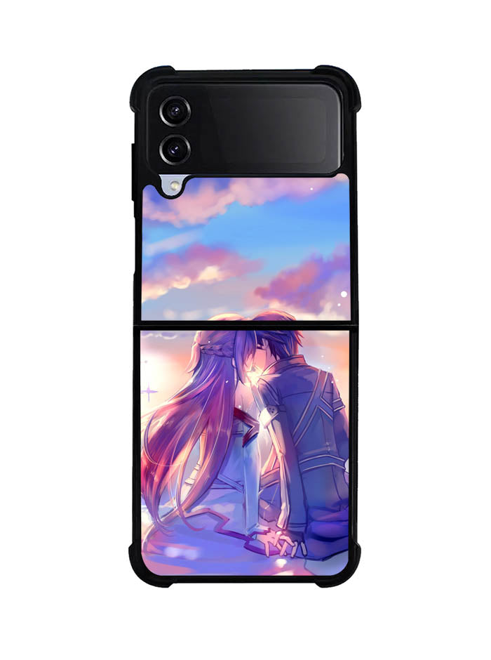 Anime Asuna Yuuki Kirito Sinon SAO Samsung Galaxy Z Flip 4 5G 2022 Case