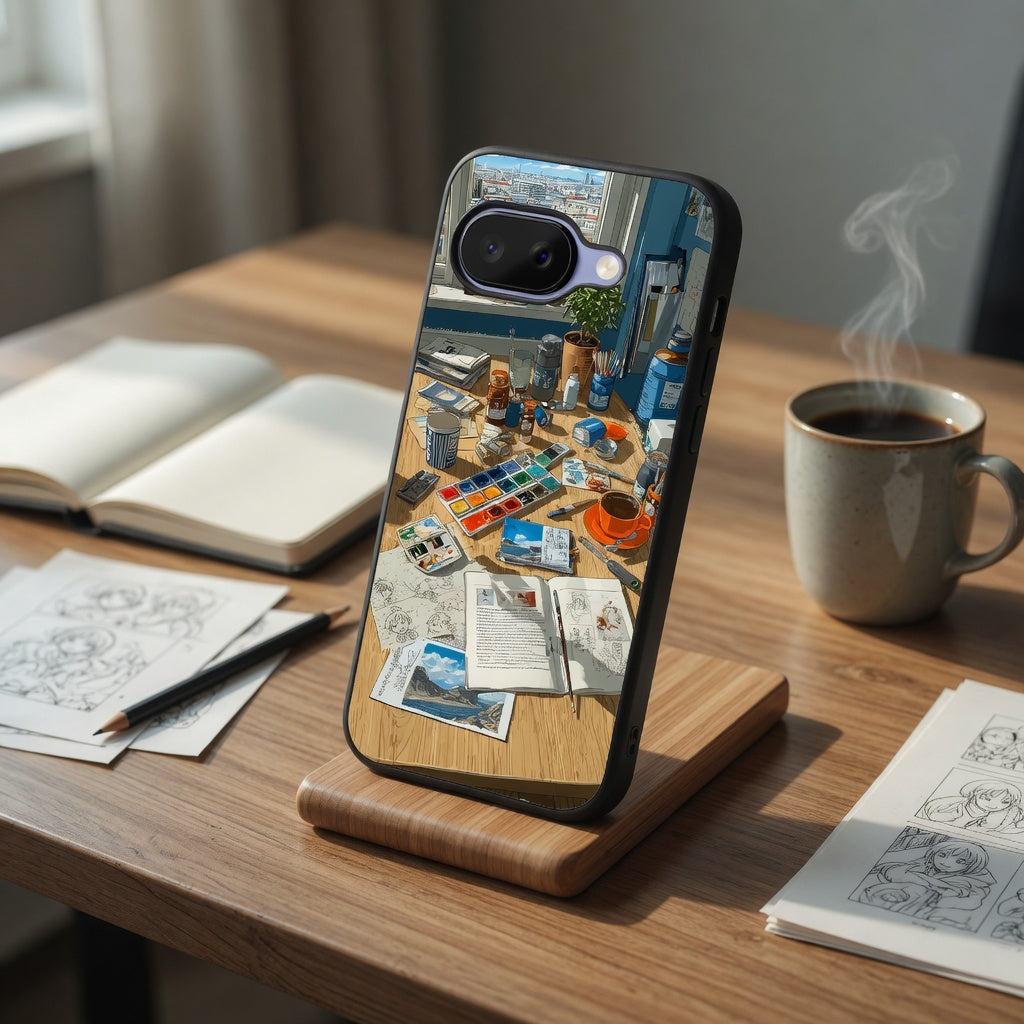 Art Studio Desk Phone Case – Protective Artist Case Compatible with iPhone, Samsung & Google Pixel