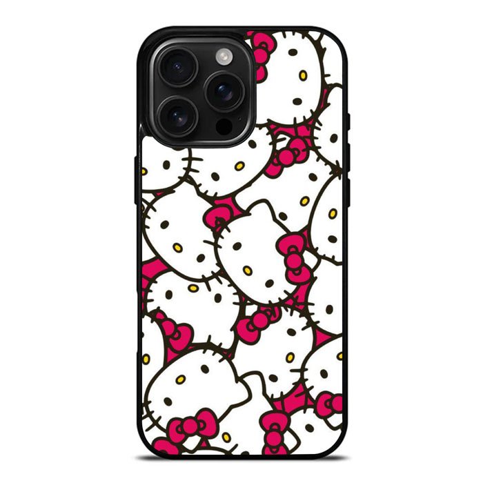 Hello Kitty Face Pattern iPhone 16 Pro Max Case DC0836