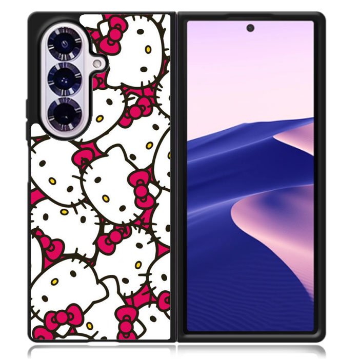 Hello Kitty Face Pattern Samsung Galaxy Z Fold 7 Case DC0836
