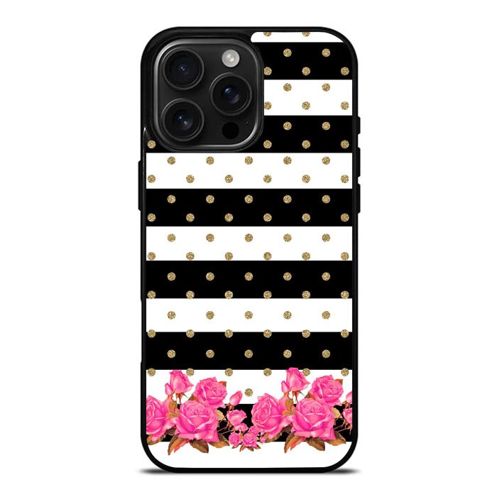 Flower Stripes Polka iPhone 16 Pro Max Case DC0652