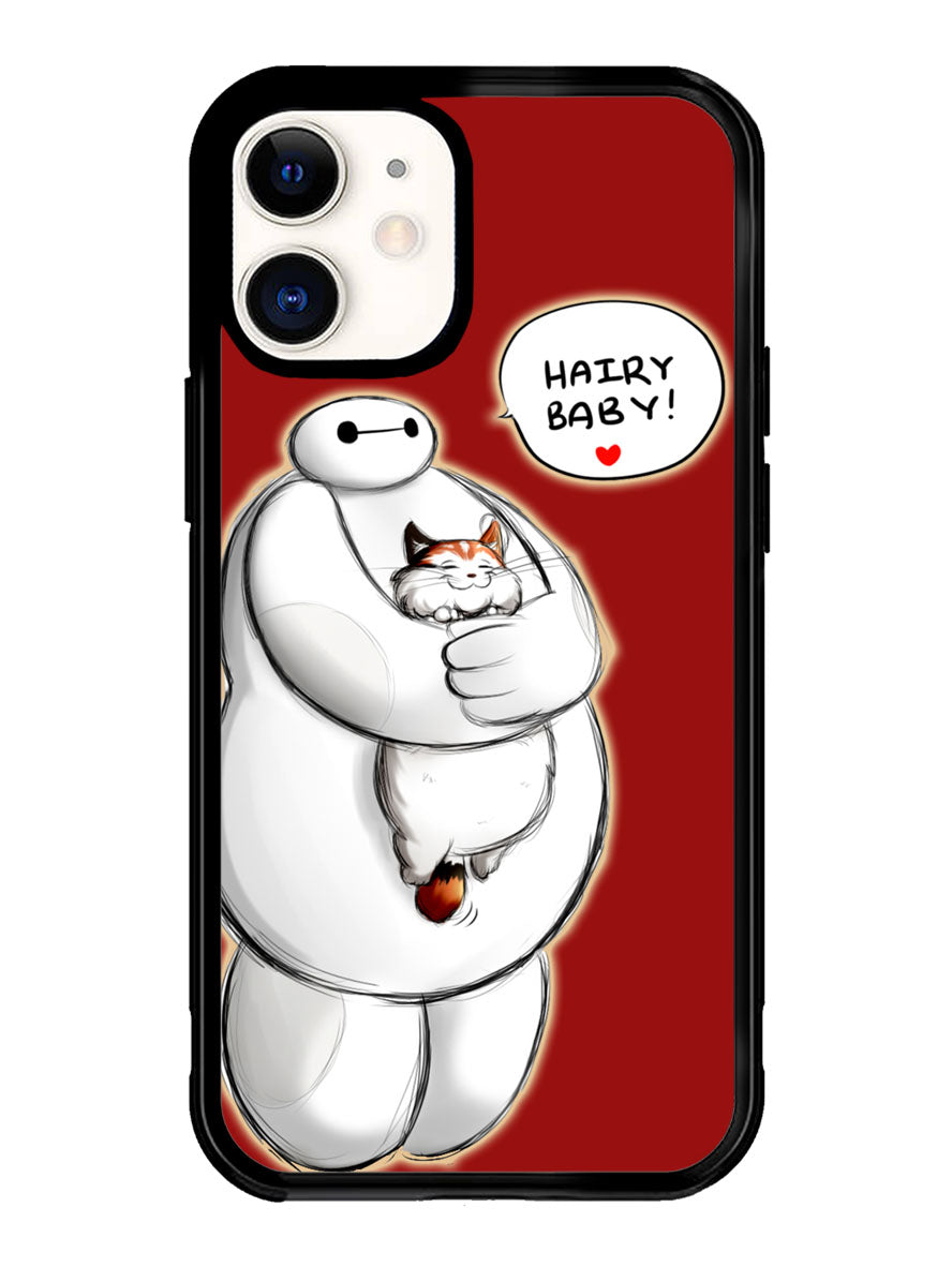 Cat and Baymax Hairy Baby iPhone 12 Case