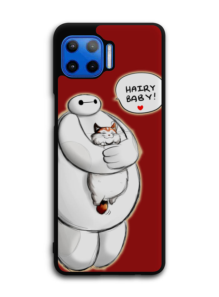 Cat and Baymax Hairy Baby Motorola Moto One 5G Case , Moto One 5G UW Case , Moto G 5G Plus Case