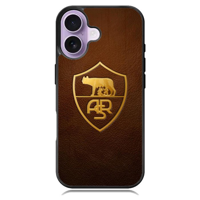 As Roma Leather Logo Soccer iPhone 16 Case DC0096