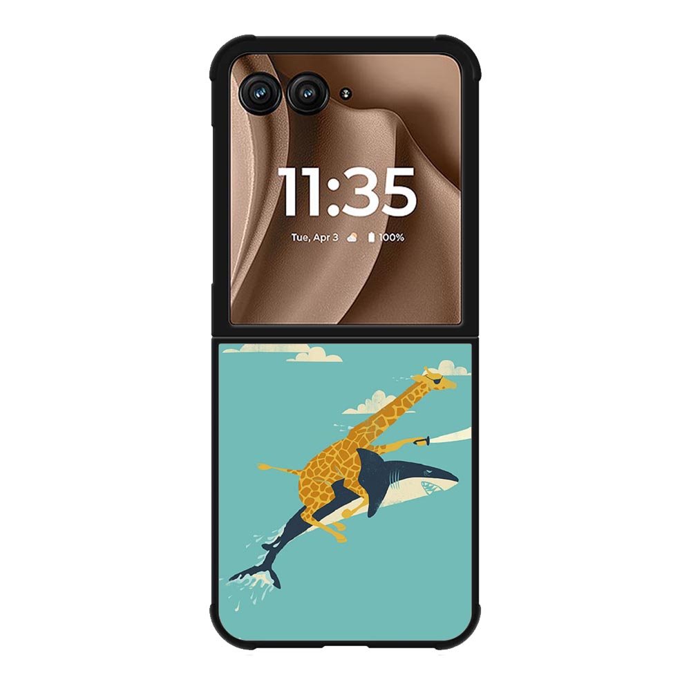 Black Friday offer Giraffe Riding Shark Motorola Moto RAZR Plus 2025 Case
