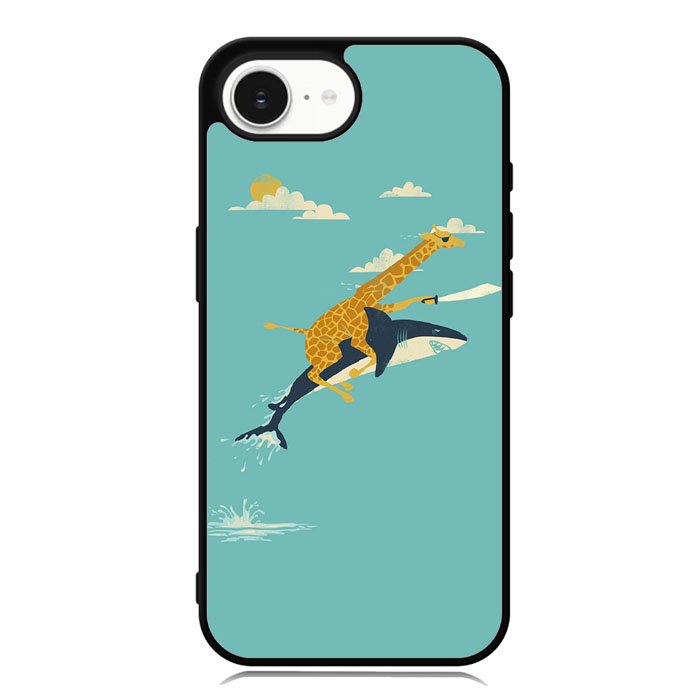 Black Friday Offer Giraffe Riding Shark iPhone 16e Case DC0190
