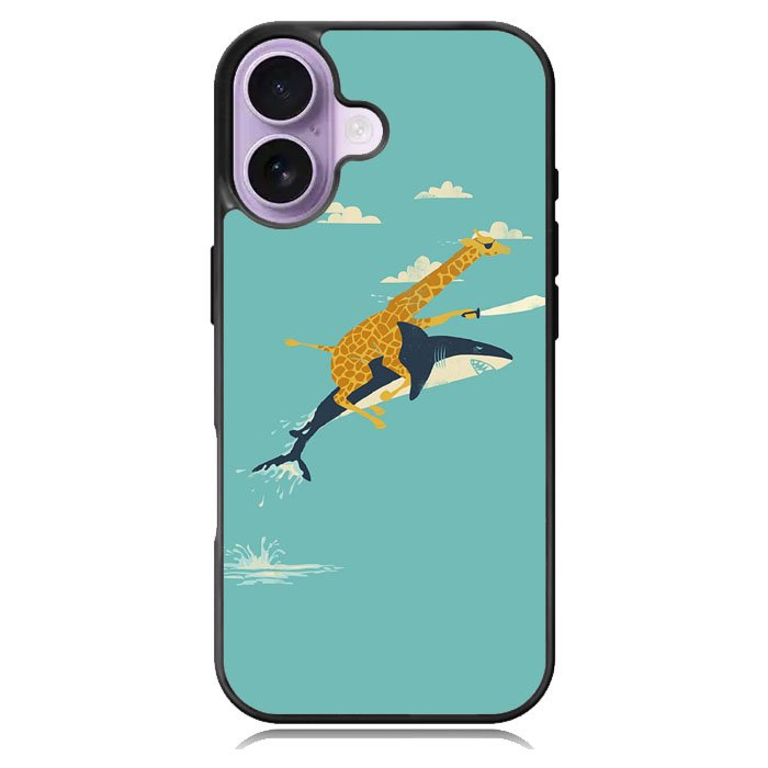 Black Friday Offer Giraffe Riding Shark iPhone 16 Case DC0190