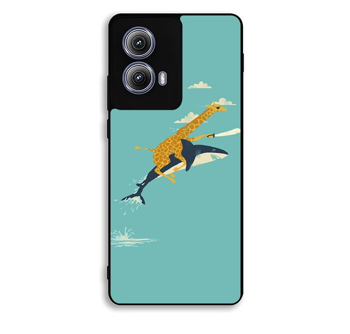 Black Friday offer Giraffe Riding Shark Motorola Moto Edge 2024 Case DC2544