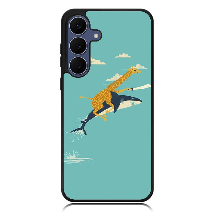 Black Friday Offer Giraffe Riding Shark Samsung Galaxy S24 Plus , Samsung Galaxy S24+ Case DC0190