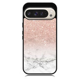 Rose Gold Glitter Ombre White Marble Google Pixel 10 Pro XL Case DC1587