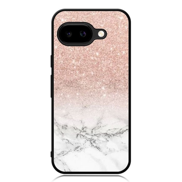 Rose Gold Glitter Ombre White Marble Google Pixel 9A Case DC1587