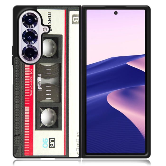 Retro Cassette Tape Maxell Mix Case Samsung Galaxy Z Fold 7 Case DC1575