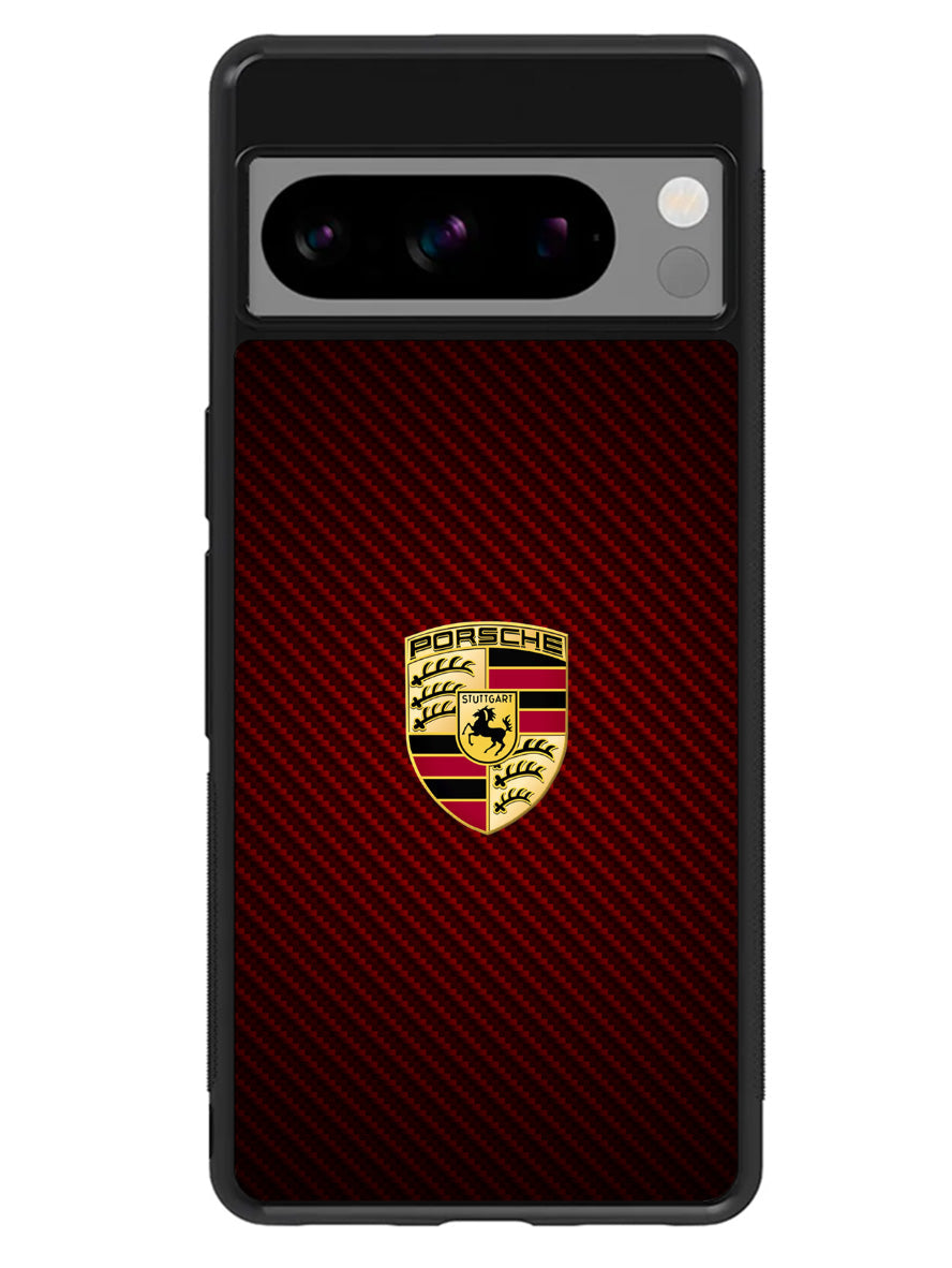 Porsche Logo Carbon Red Google Pixel 8 Pro Case