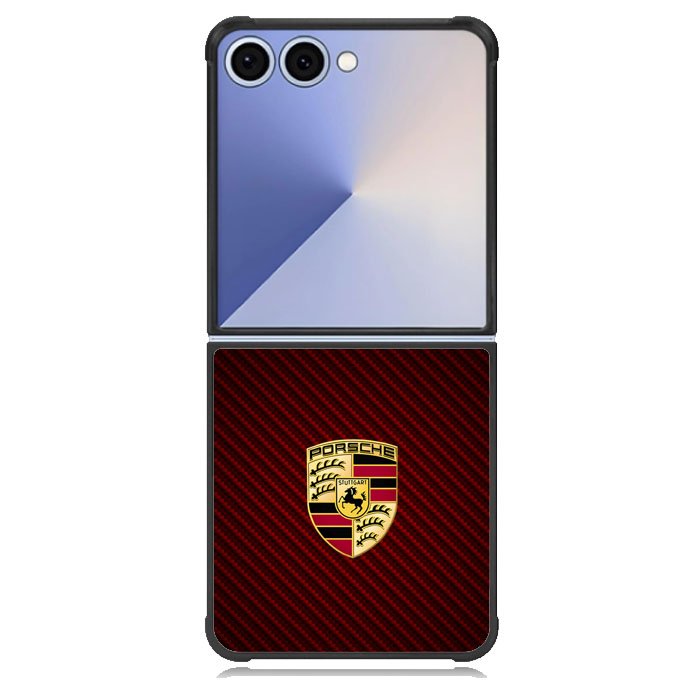 Porsche Logo Carbon Red Samsung Galaxy Z Flip 7 Case DC1506