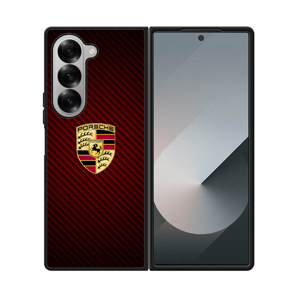 Porsche Logo Carbon Red Samsung Galaxy Z Fold 7 5G Case