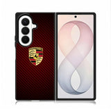 Porsche Logo Carbon Red Samsung Galaxy Z Fold 8 Ultra Case DC1506