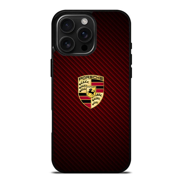 Porsche Logo Carbon Red iPhone 16 Pro Max Case DC1506