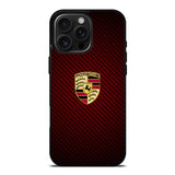 Porsche Logo Carbon Red iPhone 16 Pro Max Case DC1506